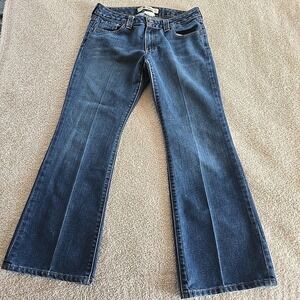 GAP Jeans Womens Sz 12 Blue Curvy Low Rise Denim Medium Wash Regular Flare Denim
